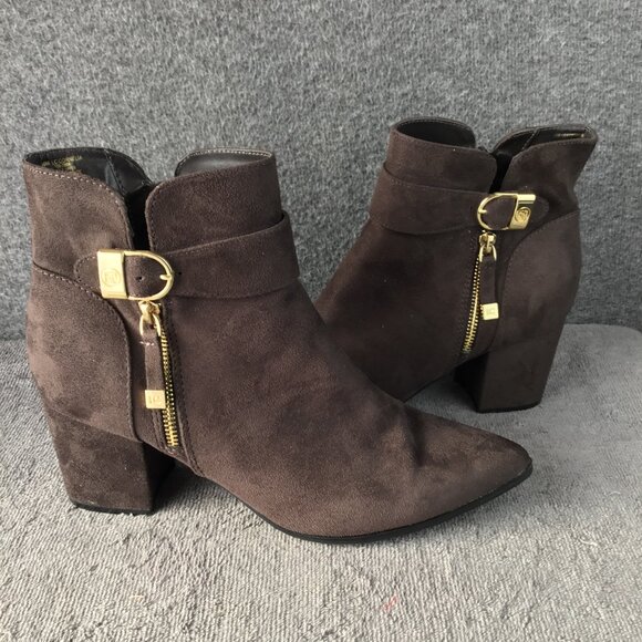 Liz Claiborne Cornelia Pointed Toe Ankle Boot Sz 10 M Chocolate Brown EUC - Picture 1 of 11